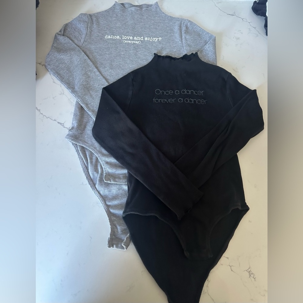 Two Zara Kids Girls Ribbed Bodysuit Size 9